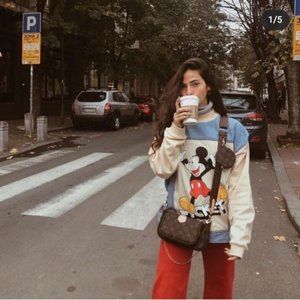 ZARA DISNEY MICKEY MOUSE DENIM SWEATSHIRT